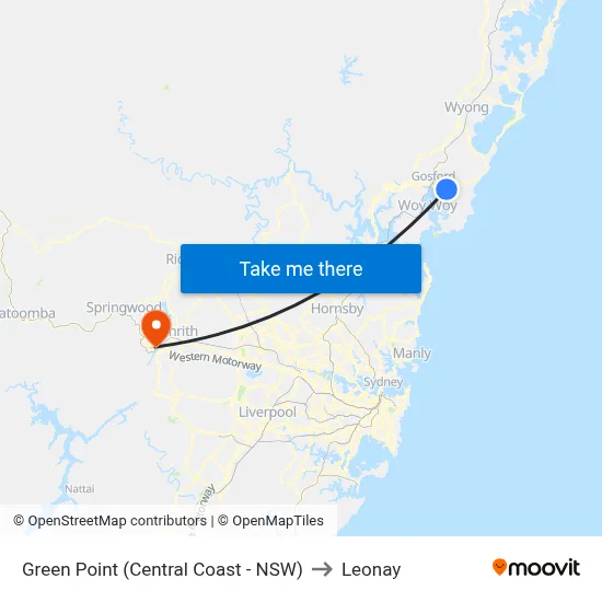 Green Point (Central Coast - NSW) to Leonay map