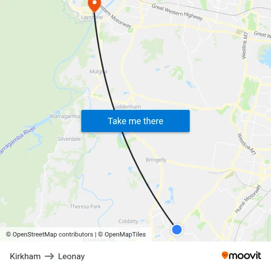 Kirkham to Leonay map