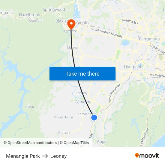 Menangle Park to Leonay map