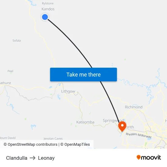 Clandulla to Leonay map