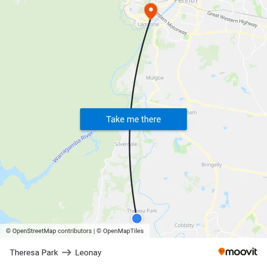 Theresa Park to Leonay map
