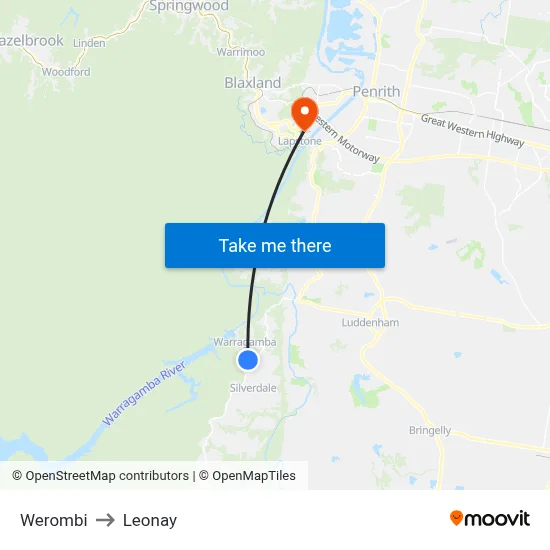 Werombi to Leonay map