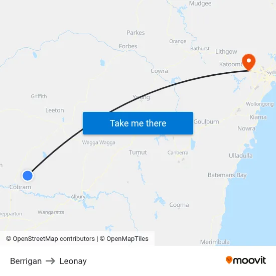 Berrigan to Leonay map