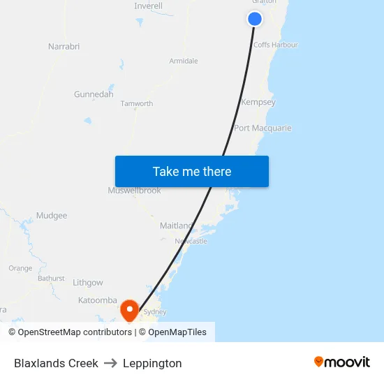 Blaxlands Creek to Leppington map