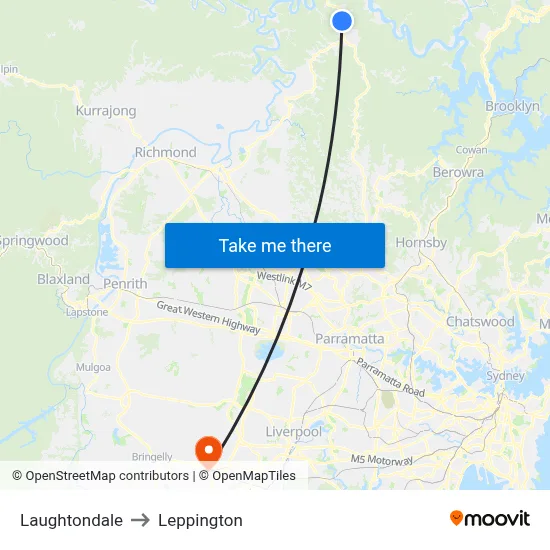 Laughtondale to Leppington map