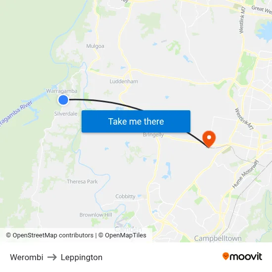 Werombi to Leppington map