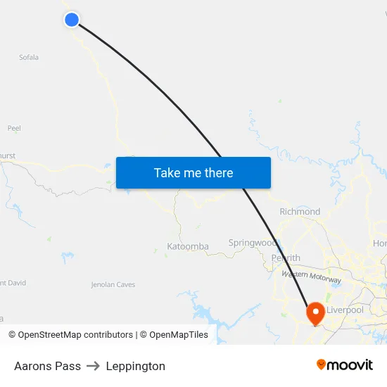 Aarons Pass to Leppington map
