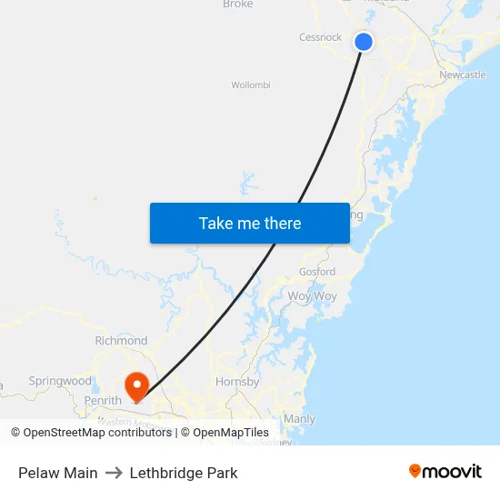 Pelaw Main to Lethbridge Park map