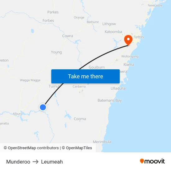 Munderoo to Leumeah map