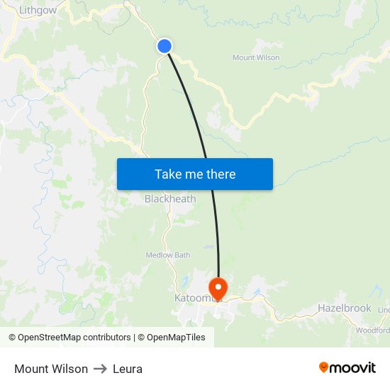 Mount Wilson to Leura map