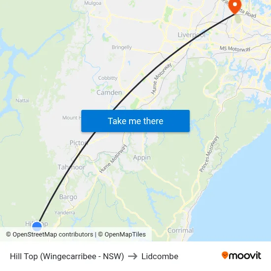 Hill Top (Wingecarribee - NSW) to Lidcombe map