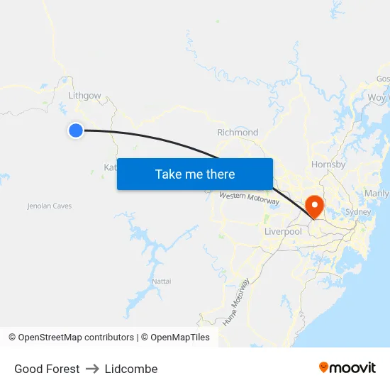 Good Forest to Lidcombe map