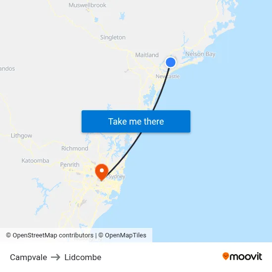 Campvale to Lidcombe map