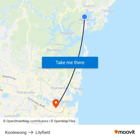 Koolewong to Lilyfield map