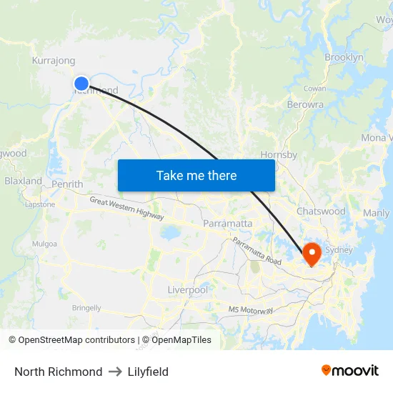 North Richmond to Lilyfield map
