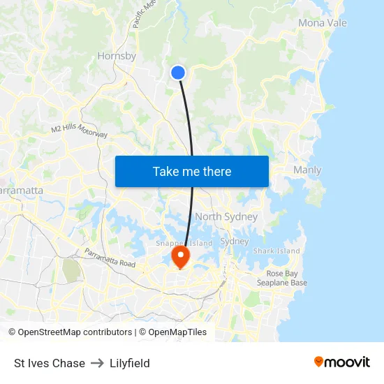 St Ives Chase to Lilyfield map