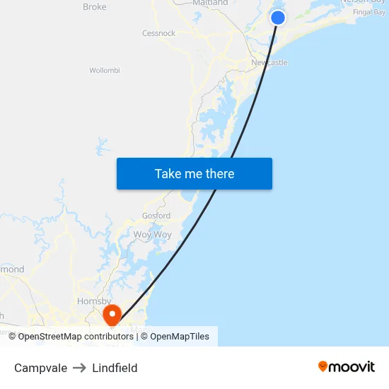 Campvale to Lindfield map