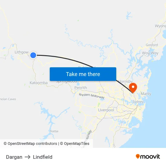 Dargan to Lindfield map
