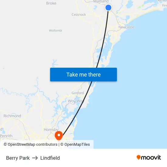 Berry Park to Lindfield map