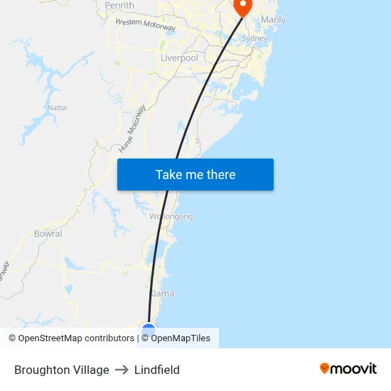 Broughton Village to Lindfield map