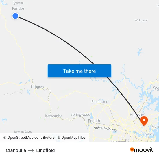Clandulla to Lindfield map