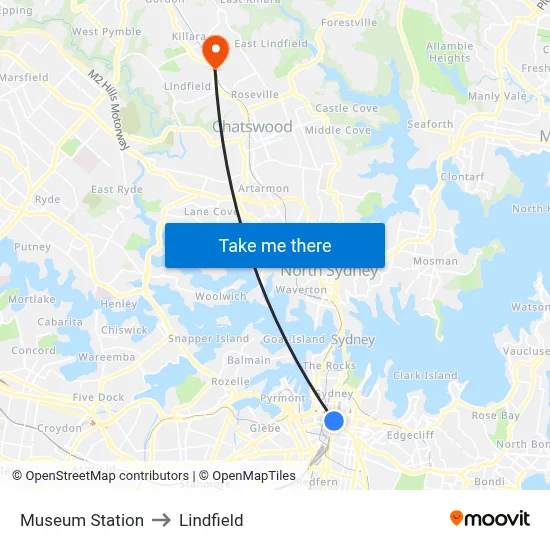 Museum Station to Lindfield map