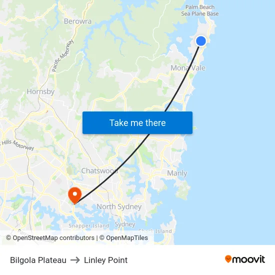 Bilgola Plateau to Linley Point map