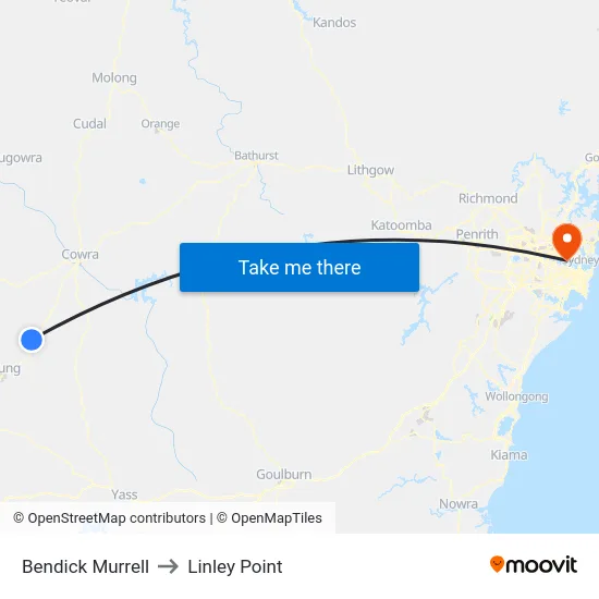 Bendick Murrell to Linley Point map