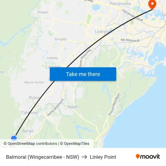 Balmoral (Wingecarribee - NSW) to Linley Point map