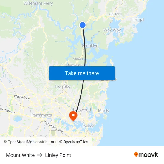 Mount White to Linley Point map