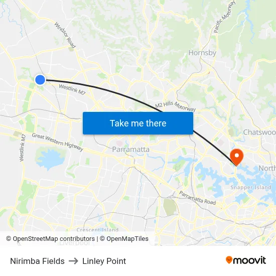 Nirimba Fields to Linley Point map