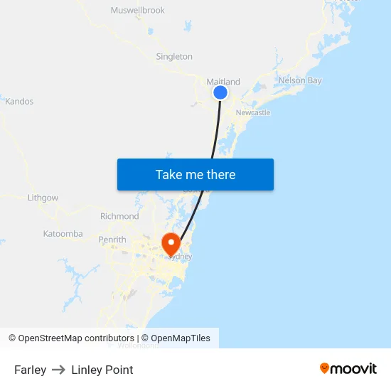 Farley to Linley Point map