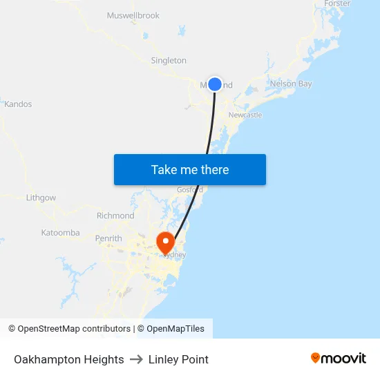 Oakhampton Heights to Linley Point map