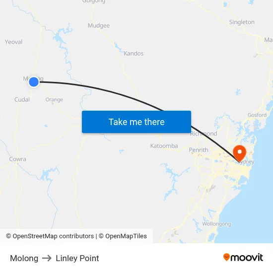 Molong to Linley Point map
