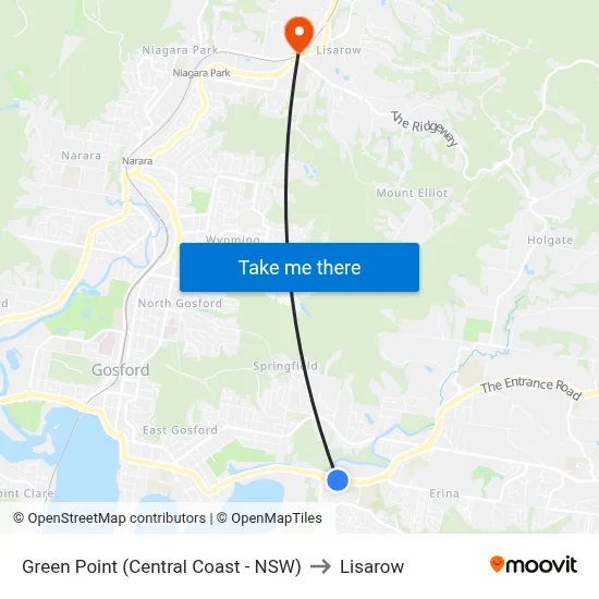 Green Point (Central Coast - NSW) to Lisarow map