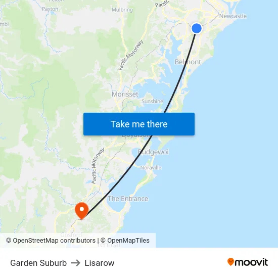 Garden Suburb to Lisarow map