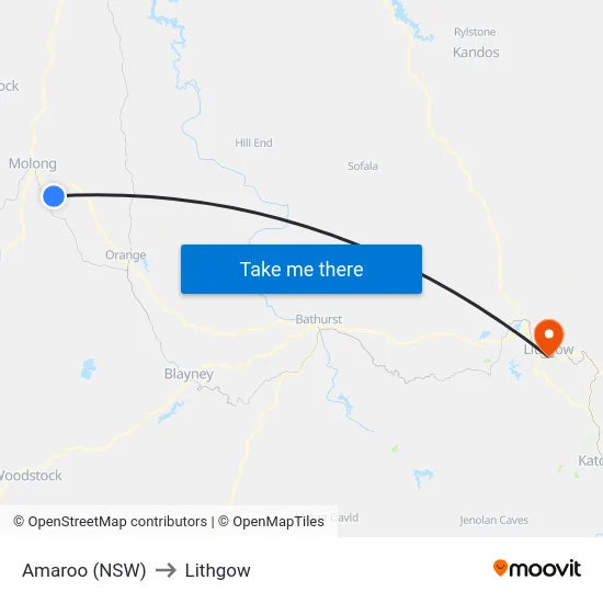 Amaroo (NSW) to Lithgow map