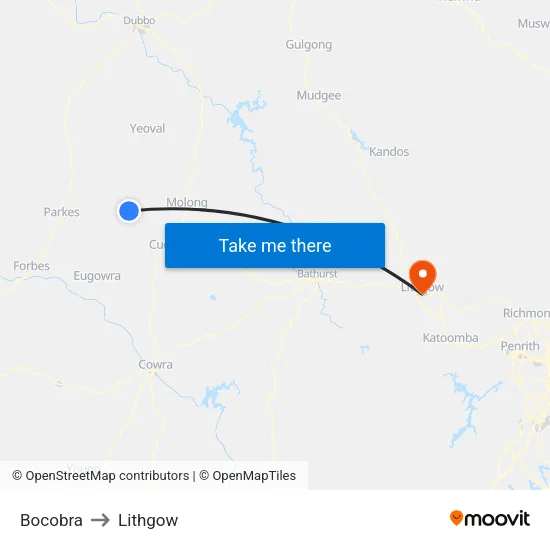 Bocobra to Lithgow map
