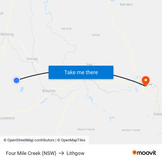 Four Mile Creek (NSW) to Lithgow map