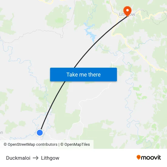 Duckmaloi to Lithgow map