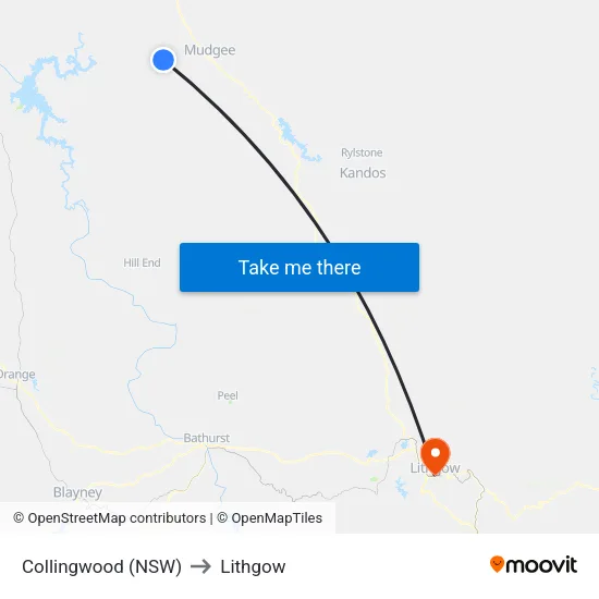 Collingwood (NSW) to Lithgow map