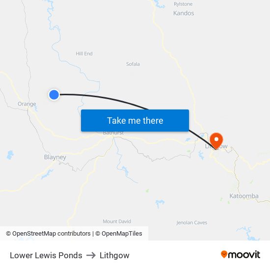 Lower Lewis Ponds to Lithgow map