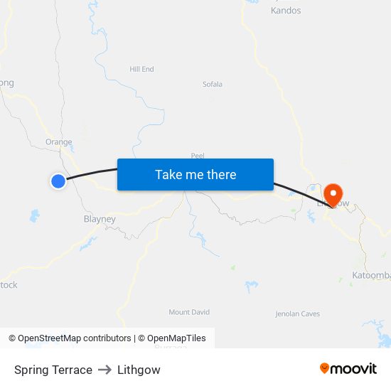 Spring Terrace to Lithgow map