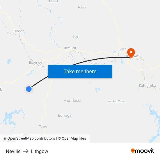 Neville to Lithgow map