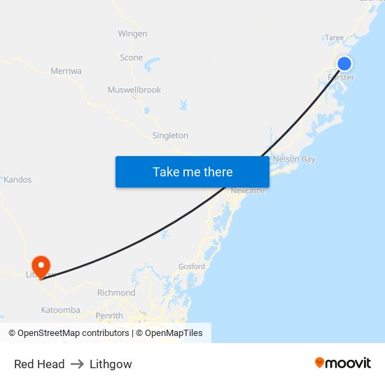 Red Head to Lithgow map