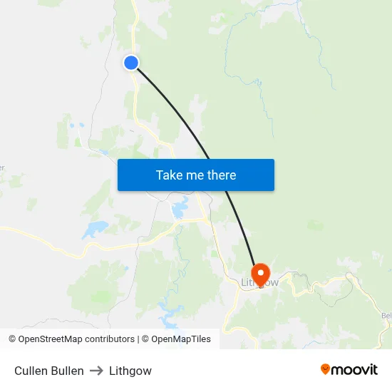 Cullen Bullen to Lithgow map