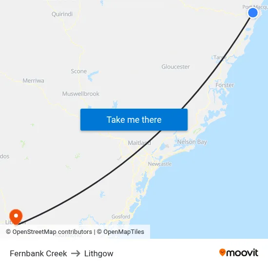 Fernbank Creek to Lithgow map