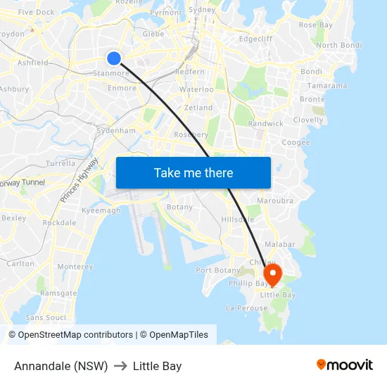 Annandale (NSW) to Little Bay map