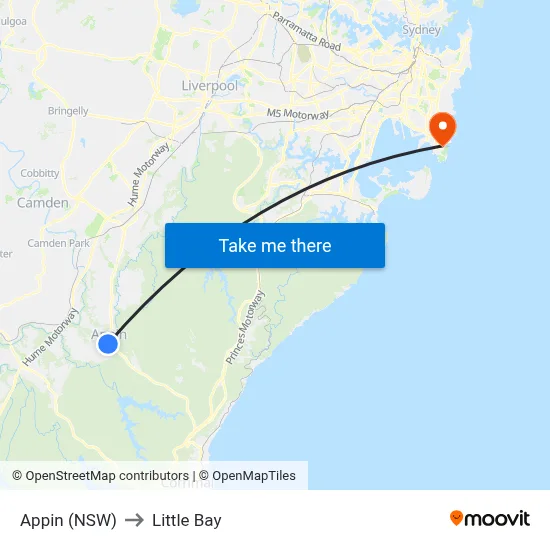 Appin (NSW) to Little Bay map