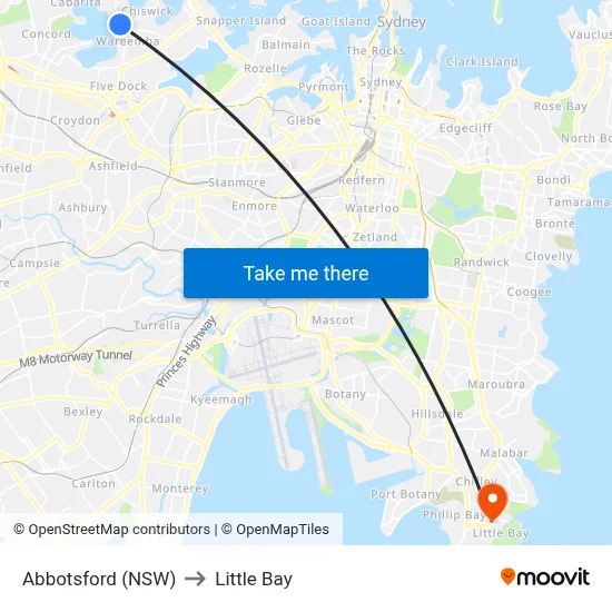 Abbotsford (NSW) to Little Bay map